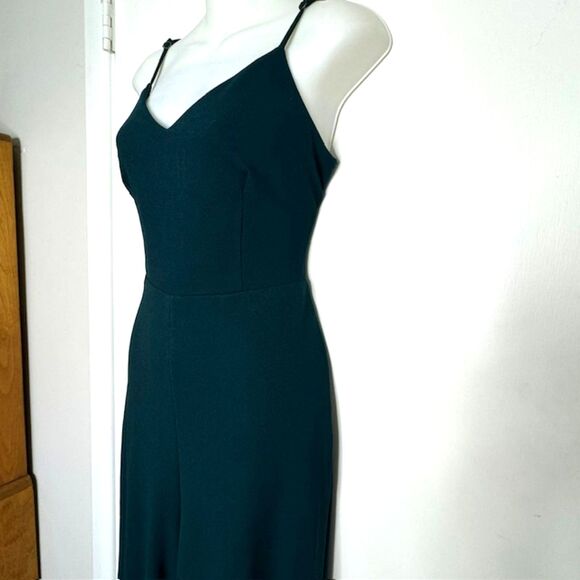 LULUS DARK TEAL GREEN OPEN BACK WIDE LEG JUMPSUIT SIZE MEDIUM NWT - Picture 3 of 15
